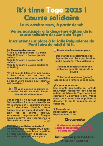 Image for Course Solidaire à Pont de Beauvoisin le 25 octobre 2025