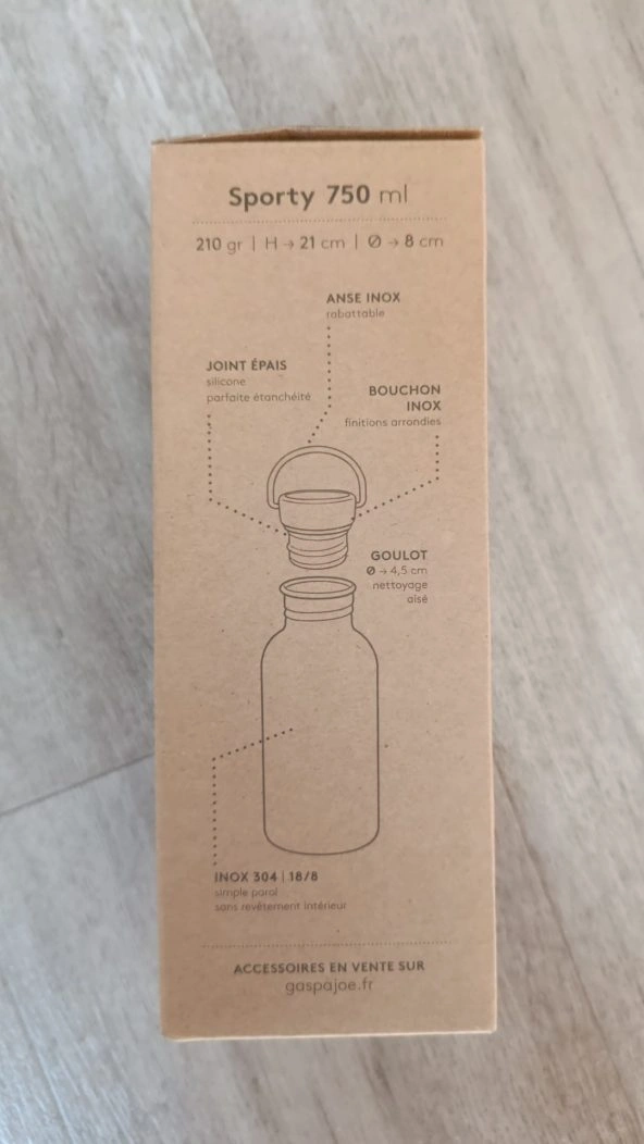 Gourde Sporty durable et française en inox avec le logo Acti'forme