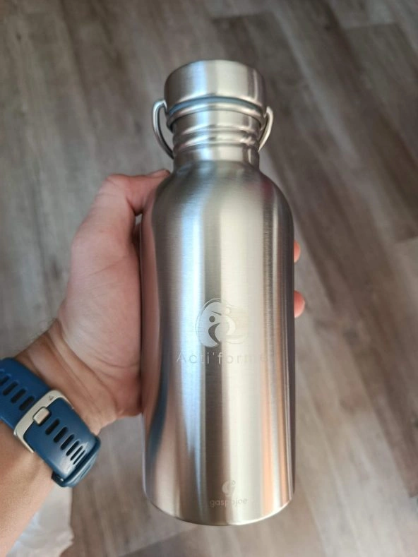 Gourde Sporty durable et française en inox avec le logo Acti'forme
